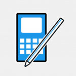 Calculator and pencil