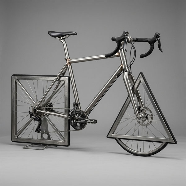 Bicycle with square and triangle wheels