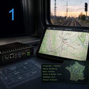 Map in train cabin